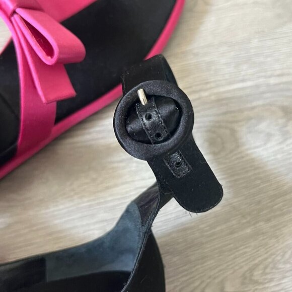 Prada Pink Satin Bow Flat Sandal Woman Size 39 Made in Italy Rare - Picture 6 of 12